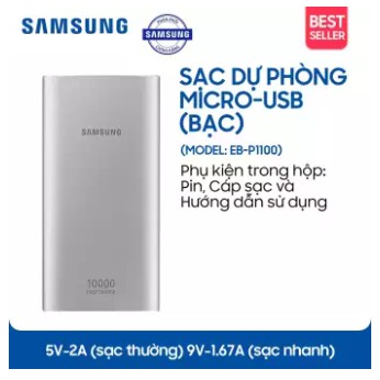 Pin sạc dự phòng Samsung 10.000mAh EB-P1100 Có sạc Nhanh - Chính hãng Samsung BH 12 tháng