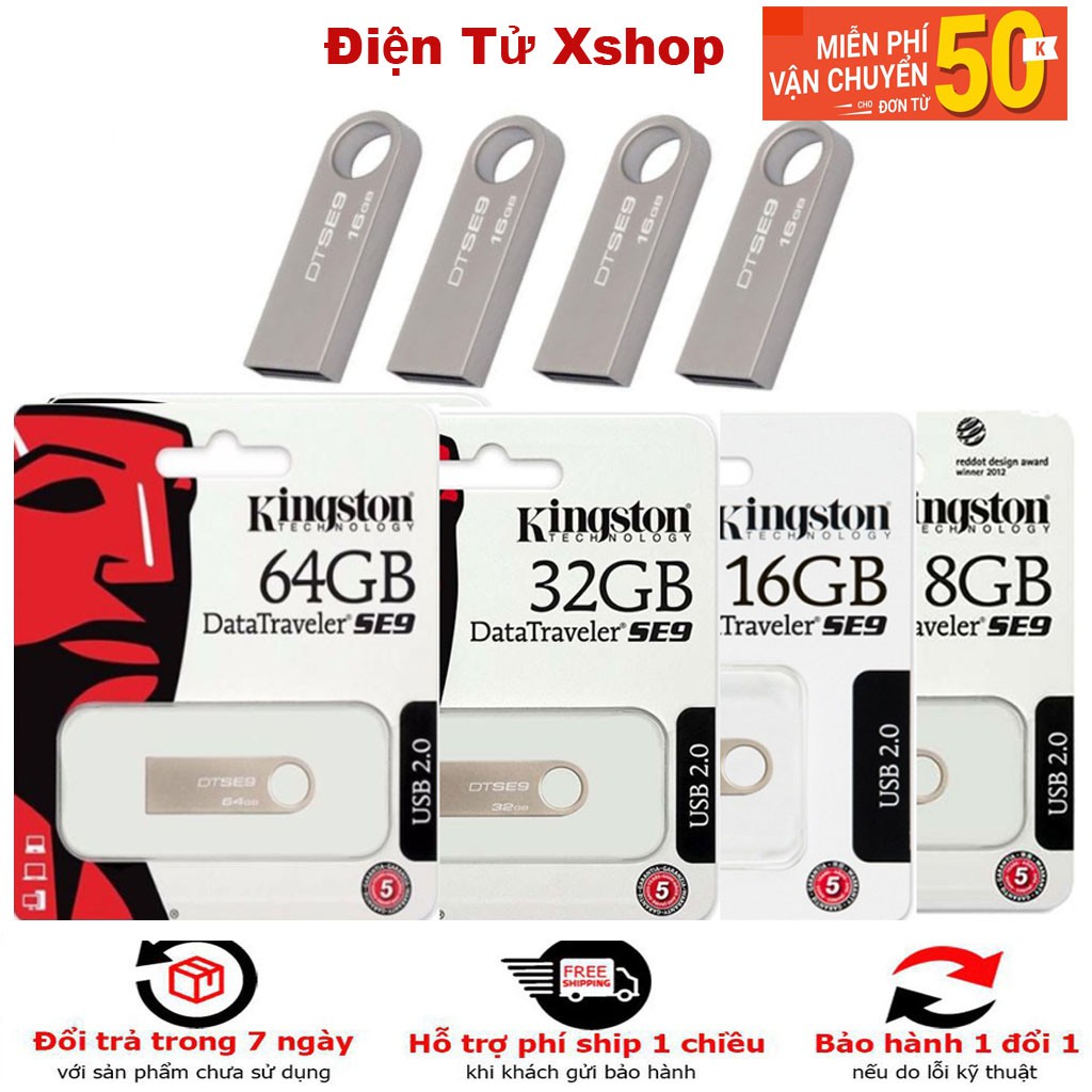 [Chất Lượng]  USB 64Gb/32Gb/16Gb/8Gb/4Gb/2Gb SE9 USB kingston 2.0 chính hãng, hàng zin- Bảo hành 2 năm