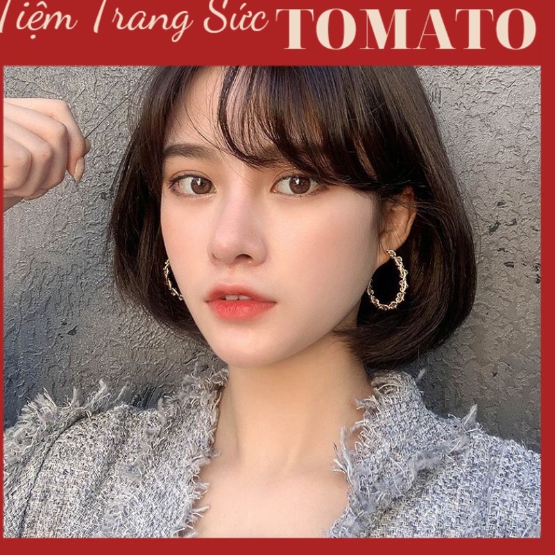 Khuyên tai Bông Tai Thiết Kế Tròn Xoắn Lớn 🌟 phong cách Hàn Quốc 🌟