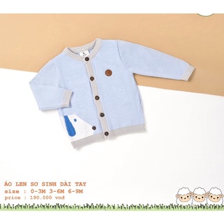 [MOON]Áo Len Sơ Sinh Dài Tay size từ (0-9M)