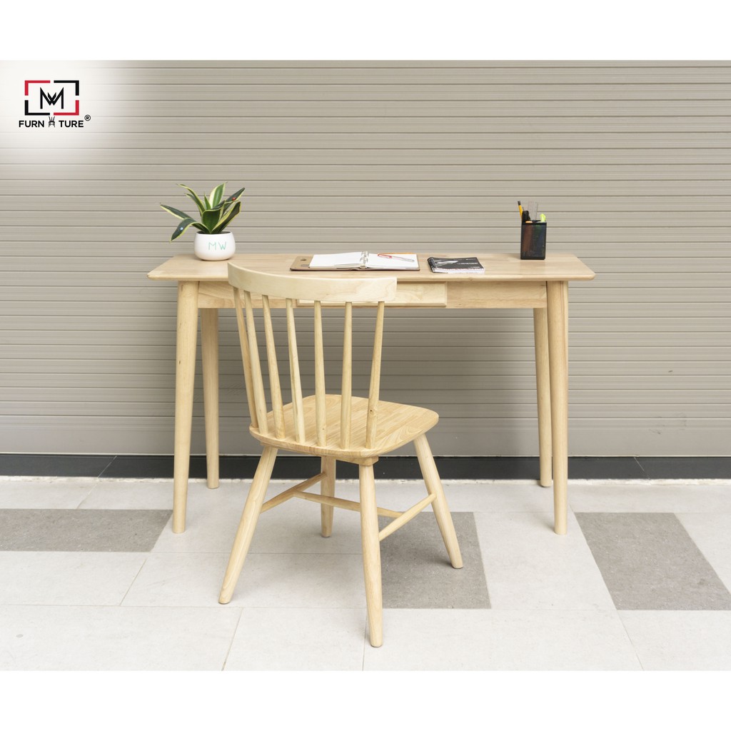 Bàn làm việc gỗ cao su cao cấp có hộc thương hiệu MW FURNITURE - Nội thất căn hộ