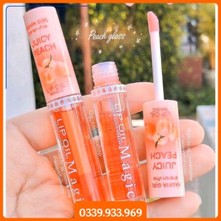 (Tặng Quà) Son Dưỡng Môi Có Màu Trái Đào Lip Oil Magic Hasaya Girl Môi Căng Mọng