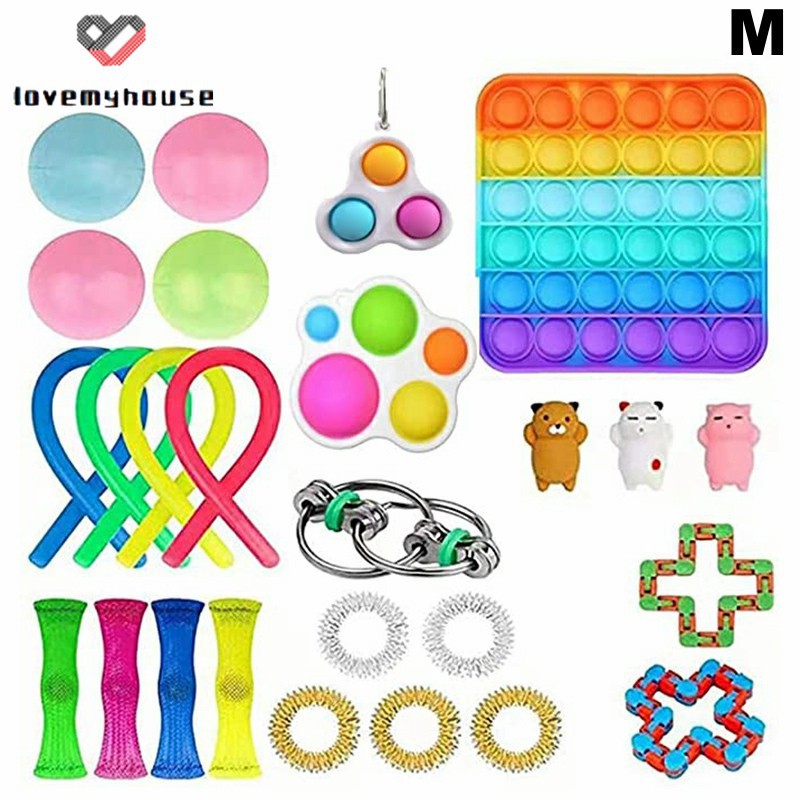 Set 22 đồ chơi vui nhộn giảm căng thẳng tiktok Push Pop It Fidget Bubble Sensory Toy Đồ Chơi giải stress bong bóng Trẻ Đồ Chơi Giáo Dục đồ chơi bé đồ chơi cho chơi Đồ chơi giải tỏa căng thẳng đàn stress  đồ chơi cho trẻ em bé trai bé gái