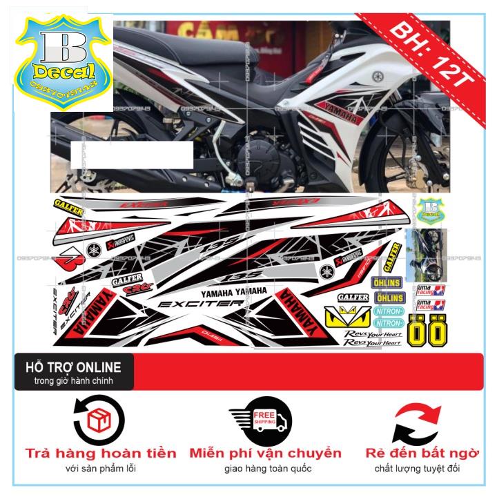 ( Quí khách vui lòng mang ra tiệm cho thợ dán ) Tem EX 2011 TRẮNG ĐỎ NEW [Bi Decal]