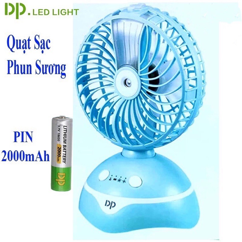 Quạt Phun Sương Mini Tích Điện DP-7623 Để Bàn Hoặc Cầm Tay