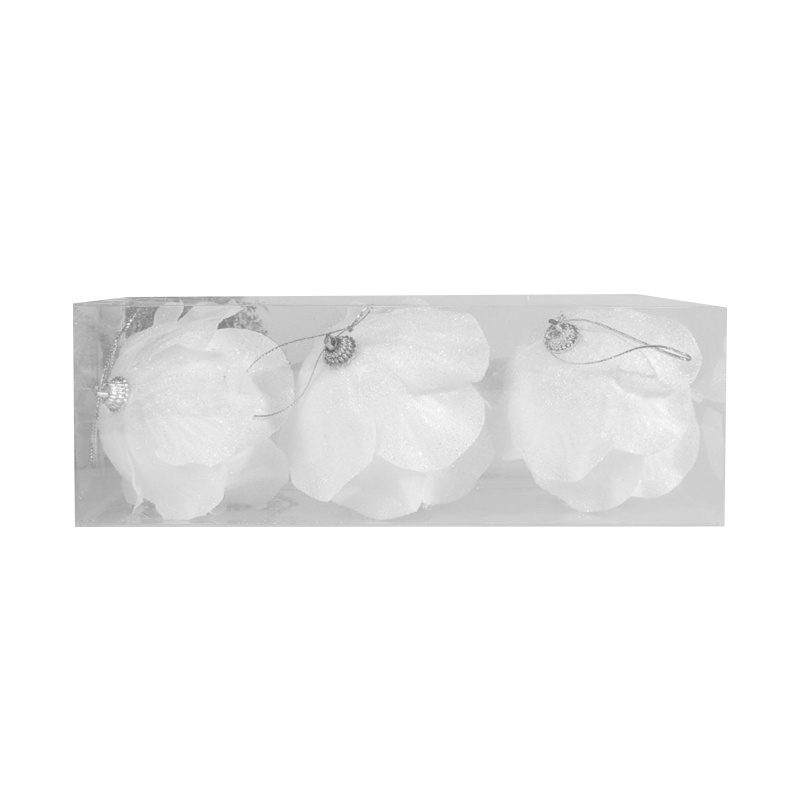 Set 3 Trái Châu Màu Trắng Trang Trí Cây Thông Noel