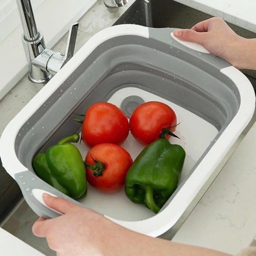 Chậu, thau kiêm thớt đa năng gấp gọn tiện dụng 3 trong 1 kích thước 30 x 40cm GIÁ SỈ