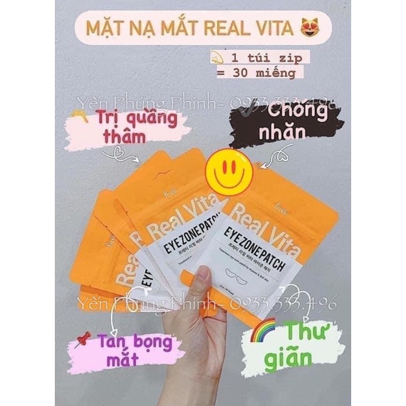 MẶT NẠ MẮT REAL VITA CẤP ẨM GIẢM THÂM CHỐNG NHĂN CHO MẮT