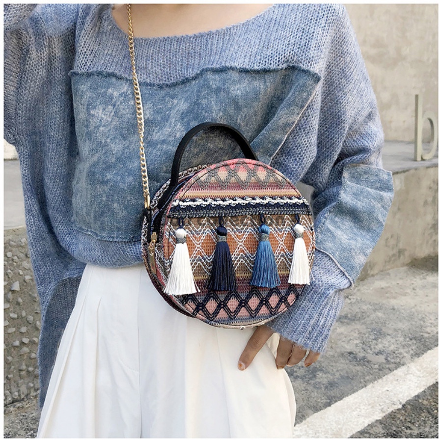 [NowShip2h] Túi Đeo Chéo (Túi Xách Boho) Thổ Cẩm Phong Cách Bohemian Thời Trang Đi Biển Vintage - Mã XT057