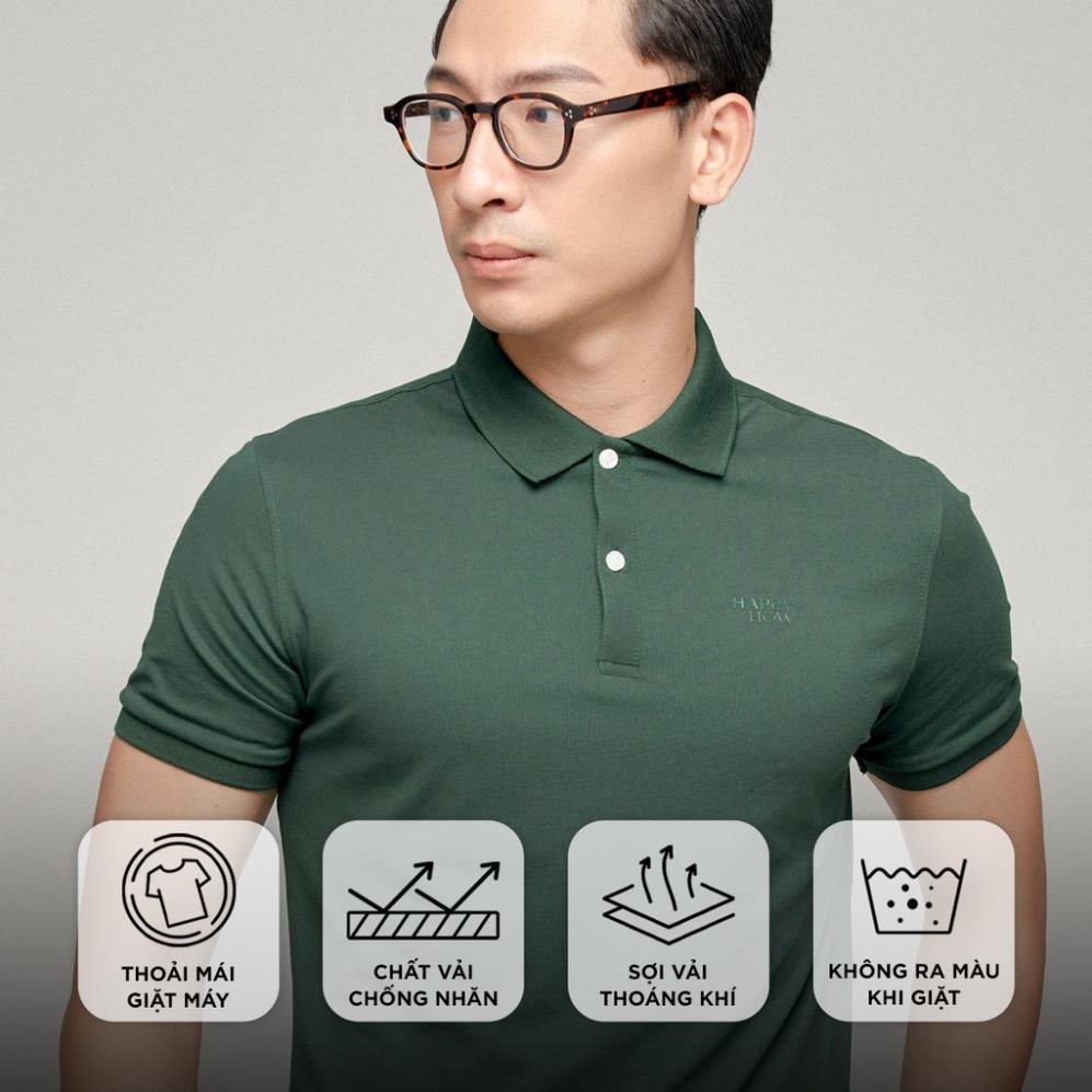 . Áo thun POLO nam cổ bẻ BASIC CVC vải cá sấu Cotton kháng khuẩn, chống nhăn, thoáng mát - HAPPYHOW /;