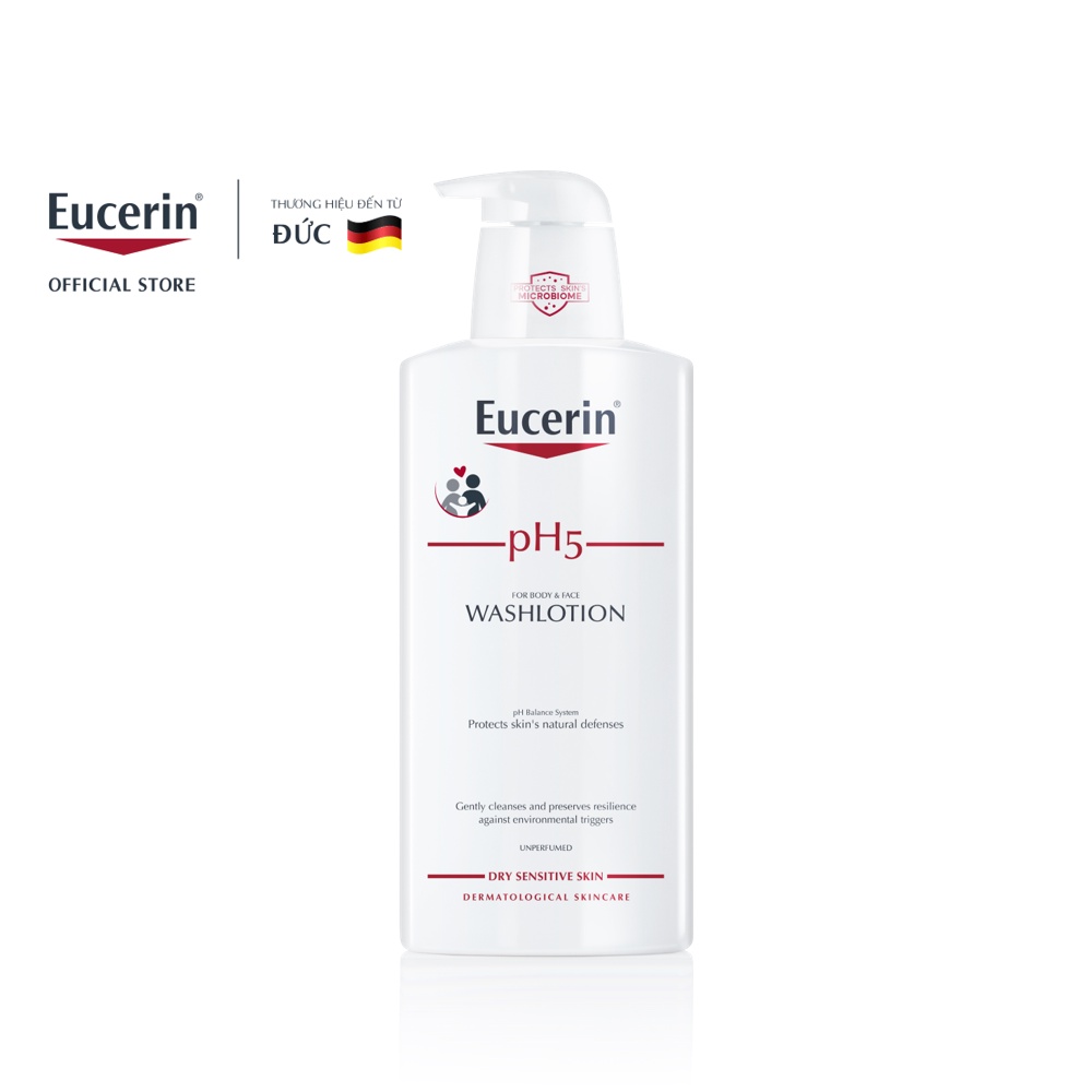 Sữa Tắm Không Mùi Cho Da Nhạy Cảm Eucerin Sensitive Skin pH5 Washlotion (Perfume-free) 400ml - 63080