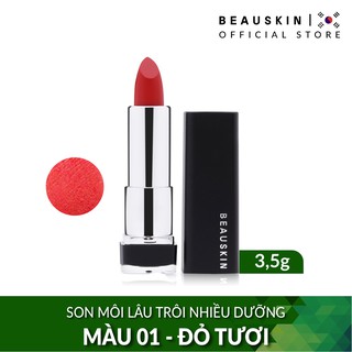 Son môi lâu trôi nhiều dưỡng Beauskin Crystal Lipstick No.1 Davi Red 3,5g