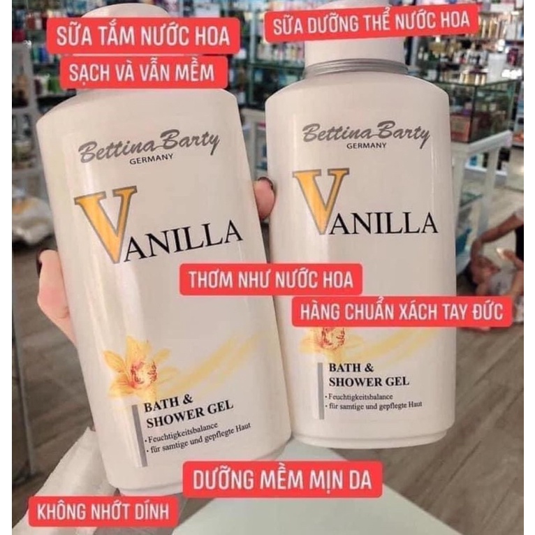 [Auth] Sữa Tắm và Dưỡng thể Hương Nước Hoa Bettina Barty Vannilla Đức - VANILA ĐỨC