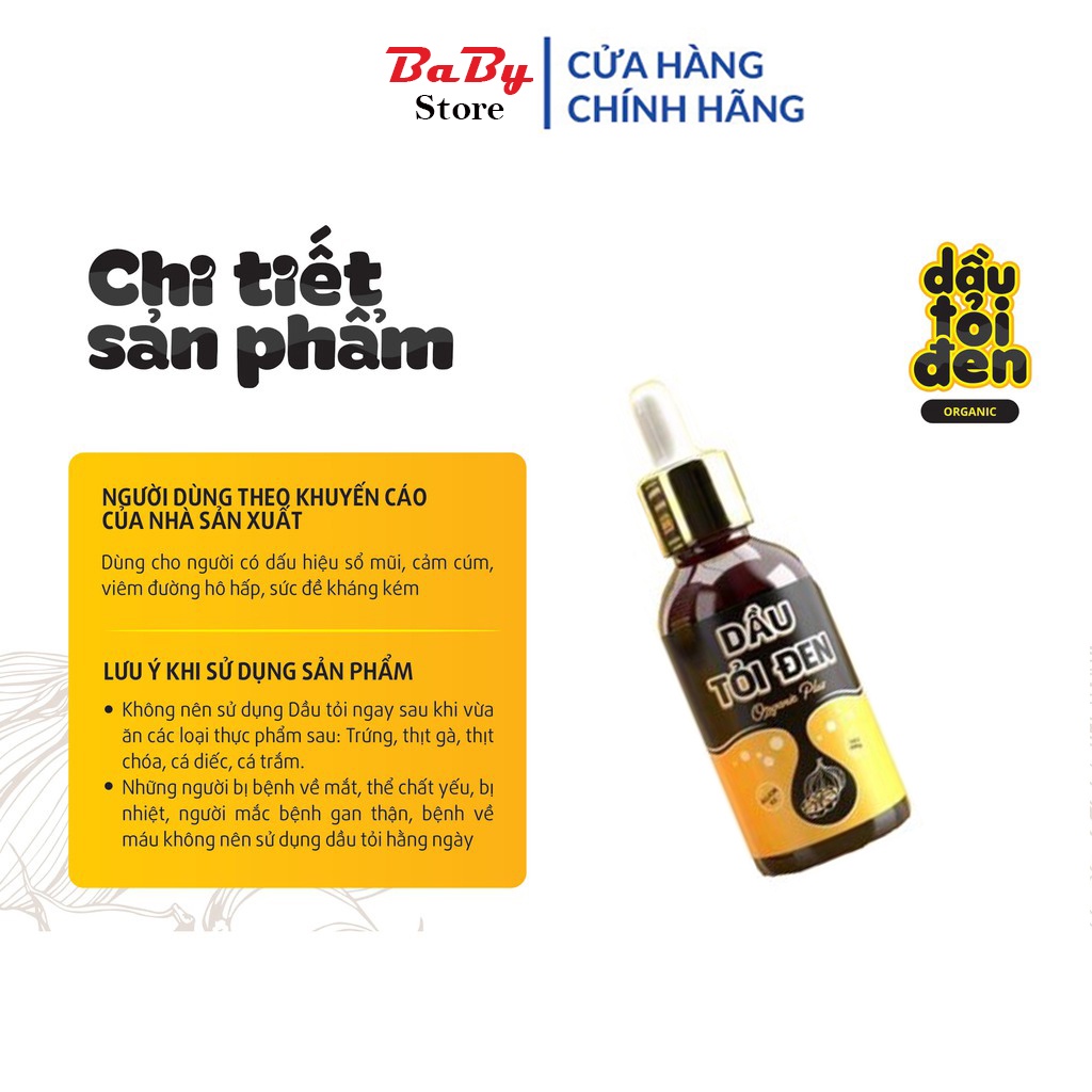 DẦU TỎI ĐEN ORGANIC ( Hỗ trợ điều trị Dứt Điểm Ho, Sổ Mũi, Cảm Cúm, Cảm Lạnh, Khò Khè Khó Thở, tăng sức đề kháng cho bé)