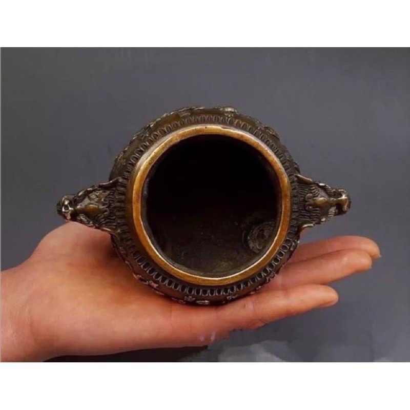 Lư Xông Trầm Hương - Đỉnh Đốt Nhang - Đồ Thờ Cúng Lư Đồng Cổ Đúc Nguyên Khối 12 con Giáp Thiết Kế Chạm Khắc Tinh Xảo