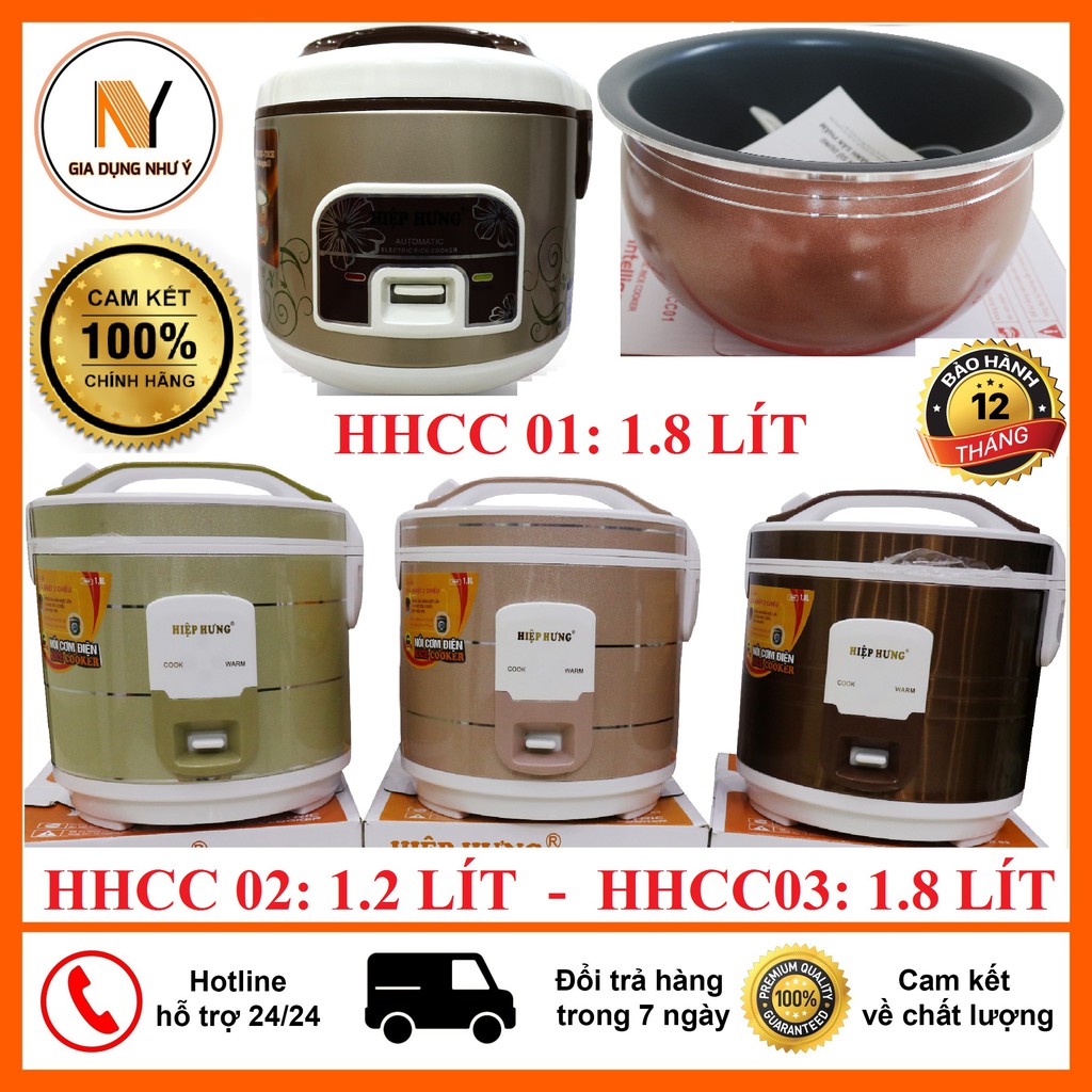 [Mã ELHADEV giảm 4% đơn 300K] Nồi cơm điện Hiệp Hưng cao cấp [ HÀNG CHÍNH HÃNG ] HHCC01, HHCC02, HHCC03