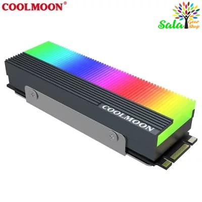 Tản nhiệt SSD m2 2280 Coolmoon Led ARGB,Sync main 5v 3Pin,Sync Hub Coolmoon