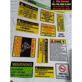 Tấm tem nổi giận chịu, chú ý, cảnh báo, bóp còi,warning, thông cảm - Vindecal BD