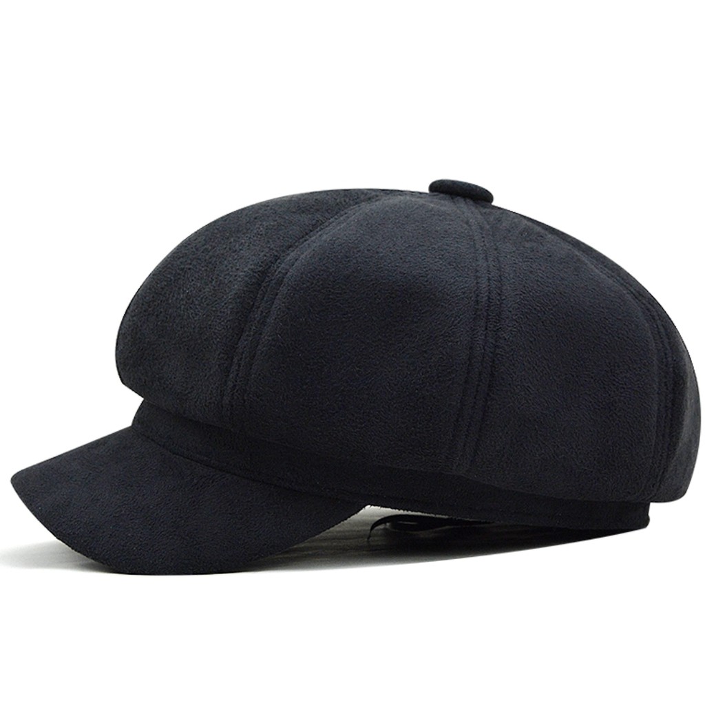 Mũ Beret Da Lộn Phong Cách Retro