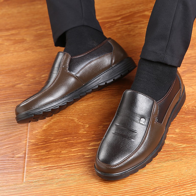 Italian high-end fashion Men's business Shoes Soft comfort Slip on breathable