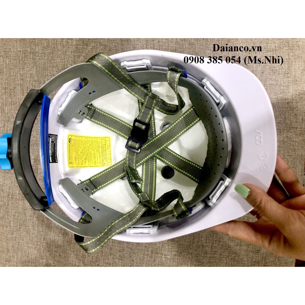 Mũ Bảo Hộ Lao Động COV màu trắng kiểu dáng Kujie Hàn Quốc- Hình thật