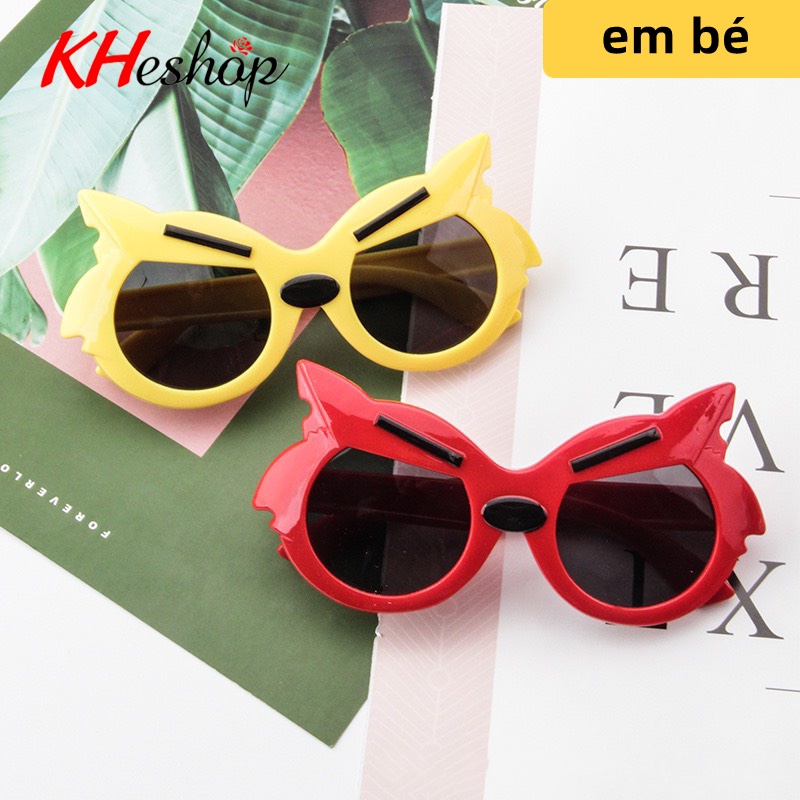 Kính thời trang siêu nhân hoạt hình mèo cho bé, kính mắt chống nắng, chống bụi 6 màu dễ thương, mã Y1591