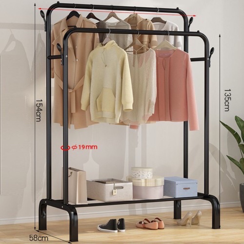 Giá Treo Quần Áo Thời Trang 2 Thanh treo Cao Cấp