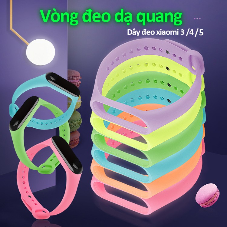 Dây đeo thay thế thân thiện với môi trường nhựa TPE mềm dạ quang cho miband 3 4 M3M4 LUMINOUS STRAP dây đeo Miband