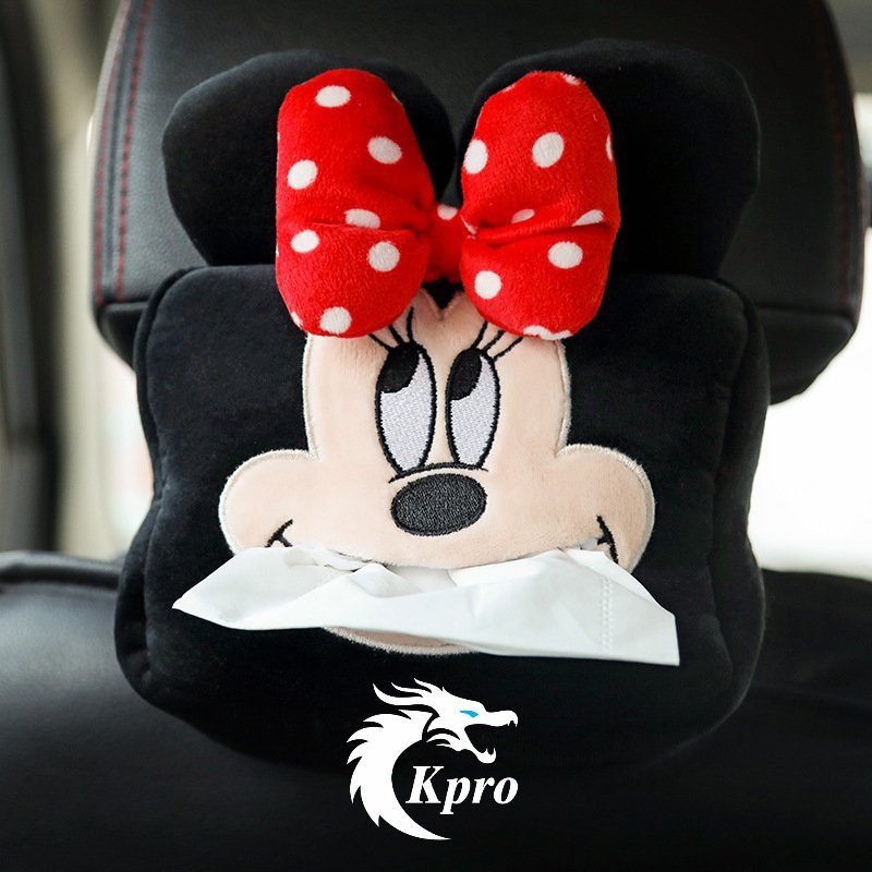 Hộp đựng giấy, khăn giấy để bàn, treo ô tô, xe hơi Heo Hồng, Minnie - Hàng Kpro chất lượng cao