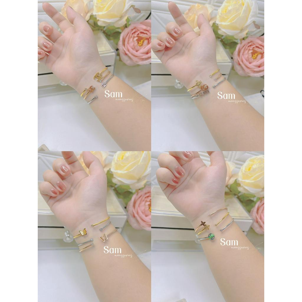 Set vòng tay titan 3 chiếc dáng hở