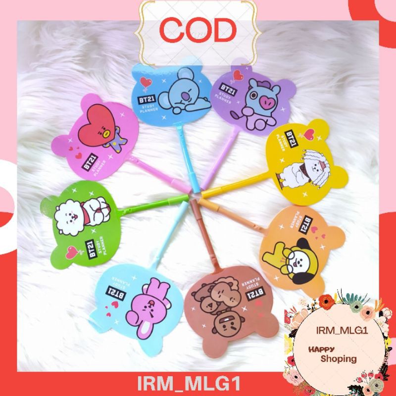 Quạt Cầm Tay In Hình Nhân Vật Bt21 Bts