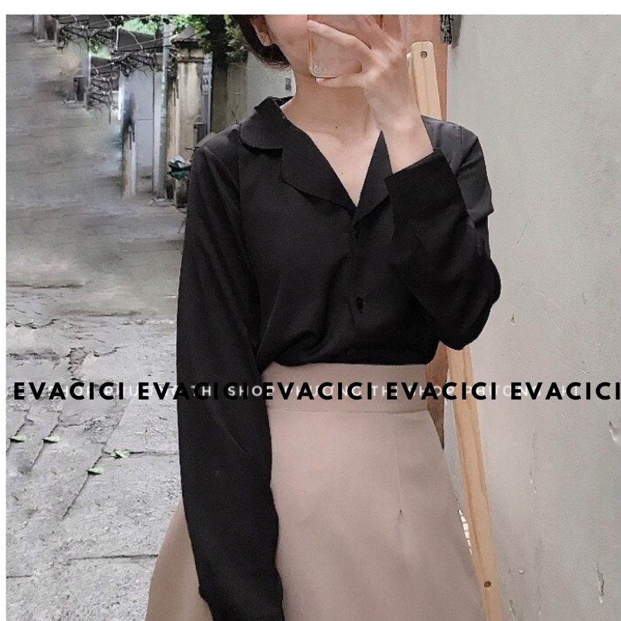 Sơ mi nữ cổ vest dài tay nhiều màu. Sơ mi nữ mặc hè chất voan siêu thích