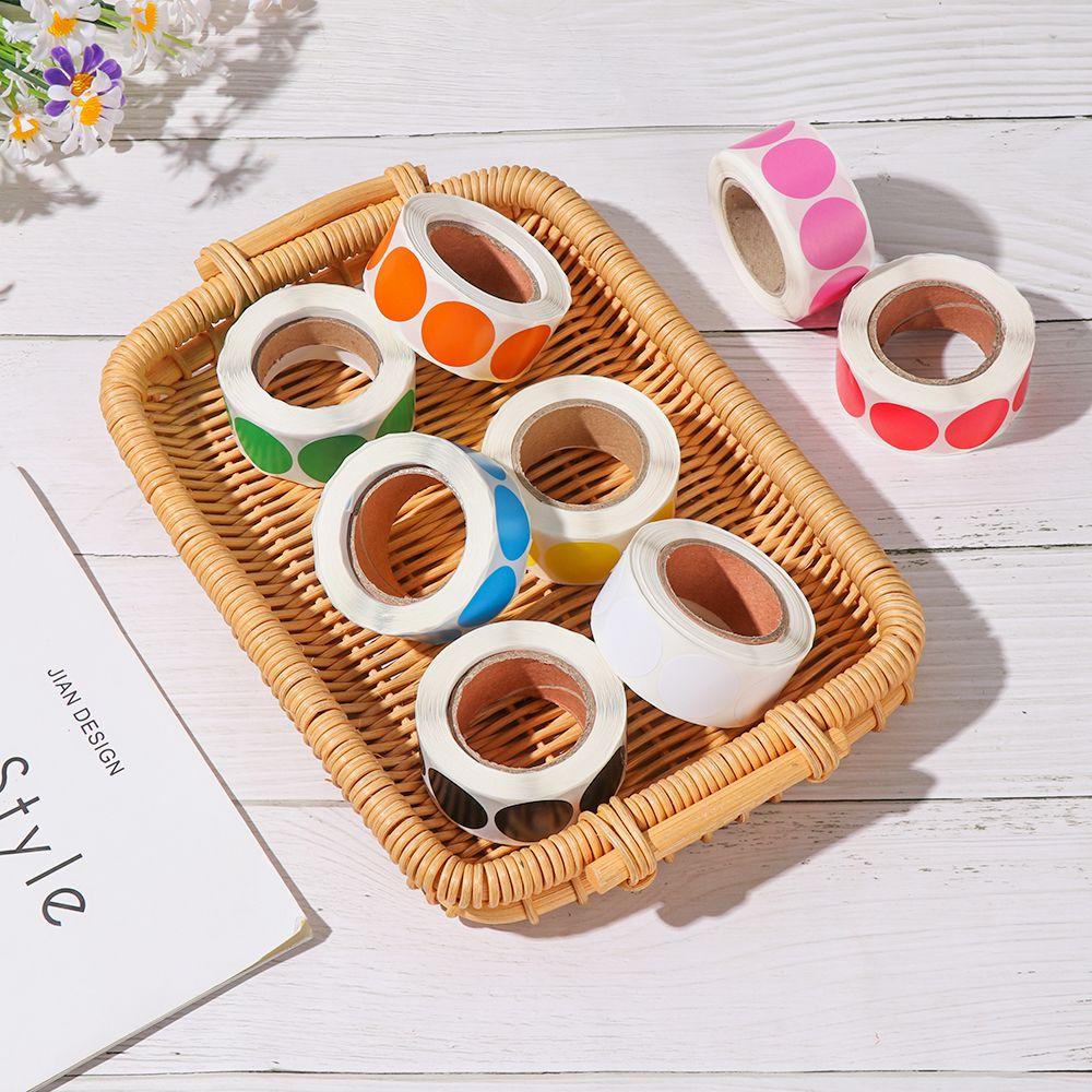 Cuộn 500 Nhãn Dán Nhiều Màu Sắc Dùng Trang Trí Quà Sinh Nhật