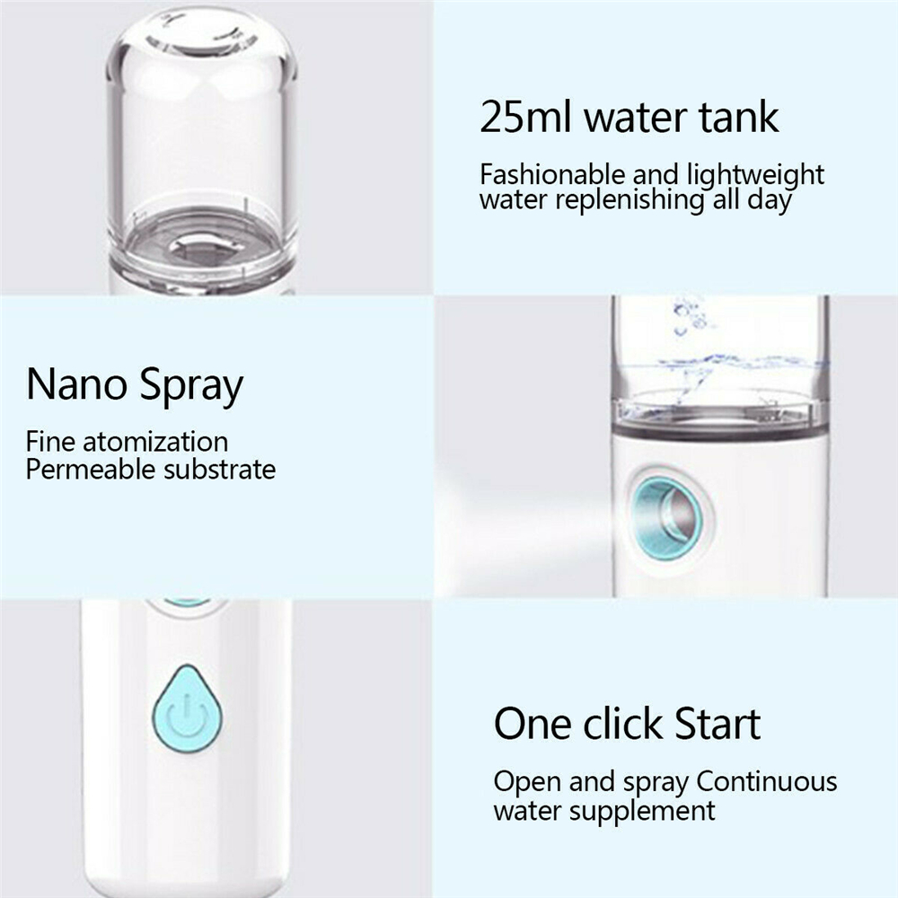(Hàng Mới Về) Máy Phun Sương Nano Dưỡng Ẩm Da Mặt Cầm Tay 30ml