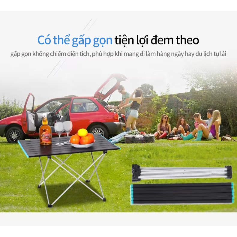 Bàn xếp cắm trại,Bàn nhôm  gấp gọn, chắc chắn, độ bền cao.leo núi gấp gọn hợp kim nhôm