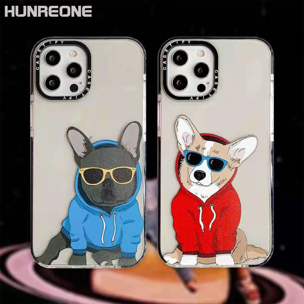 Ốp Lưng In Hình Chó Corgi & Bulldog Cho Iphone 12 / 11 Pro Max X Xs Max Xr Se2 7 8 Plus