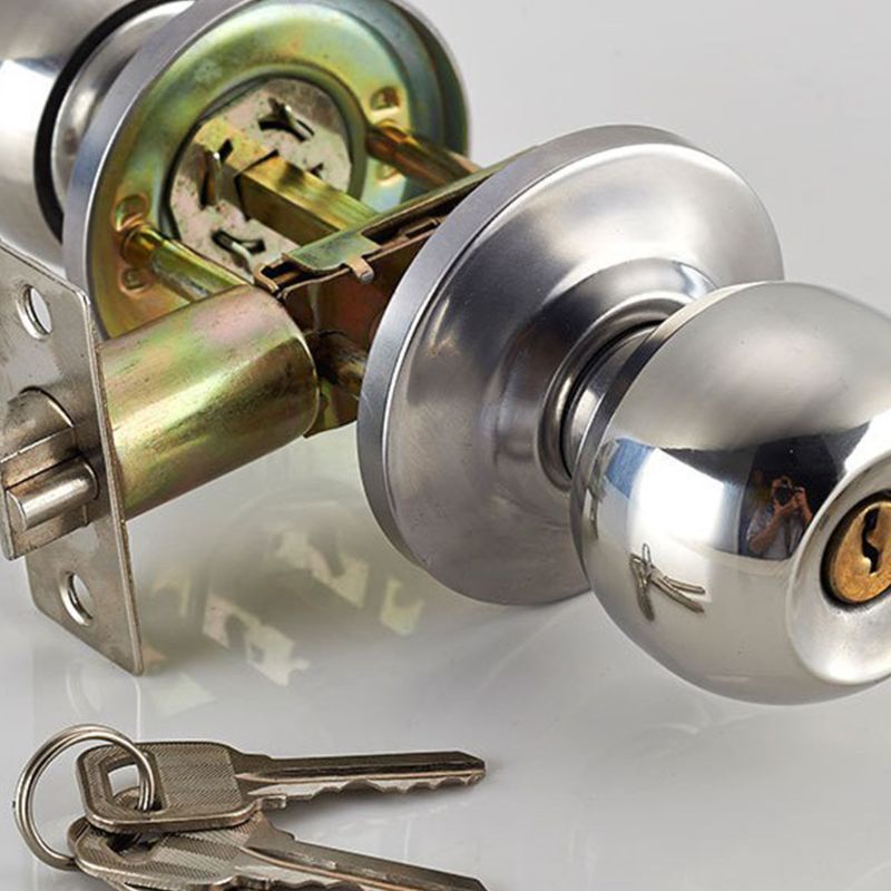 Tay Nắm Khóa Cửa Bằng Thép Bạc Hình Tròn Tiện Dụng Cho Nhà Tắm