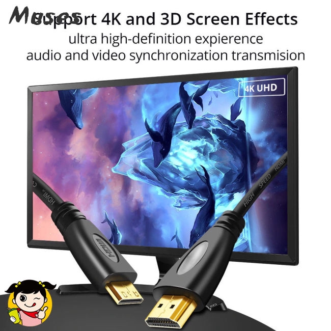 Muse07 3' 6' 10' Cáp HDMI Cáp Adapter HDMI sang HDMI Kết nối type C male 4K video