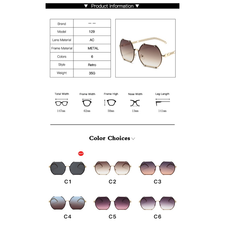 Kính Mát Gọng Kim Loại Thiết Kế Độc Đáo Thời Trang Retro Cho Nam Nữ