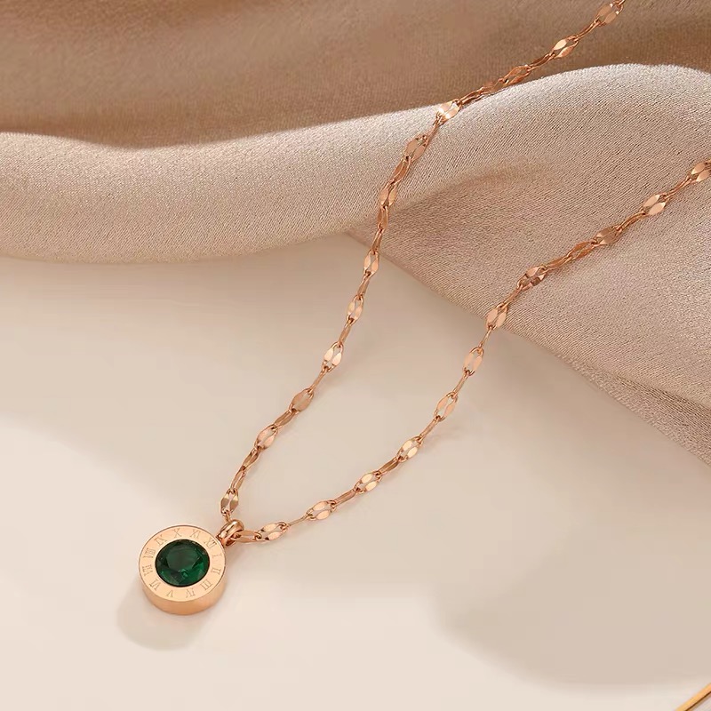 MIAOYA Vòng cổ Mặt Đá zircon Xanh Xinh Xắn Thời Trang