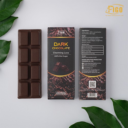 [MUA 4 TẶNG 1] Bar 20gr- Combo 4 Dark Chocolate, Kẹo Socola đen 100% Cacao; 100% Diet Sugar; 90%; 85% + Tặng Dark 70%