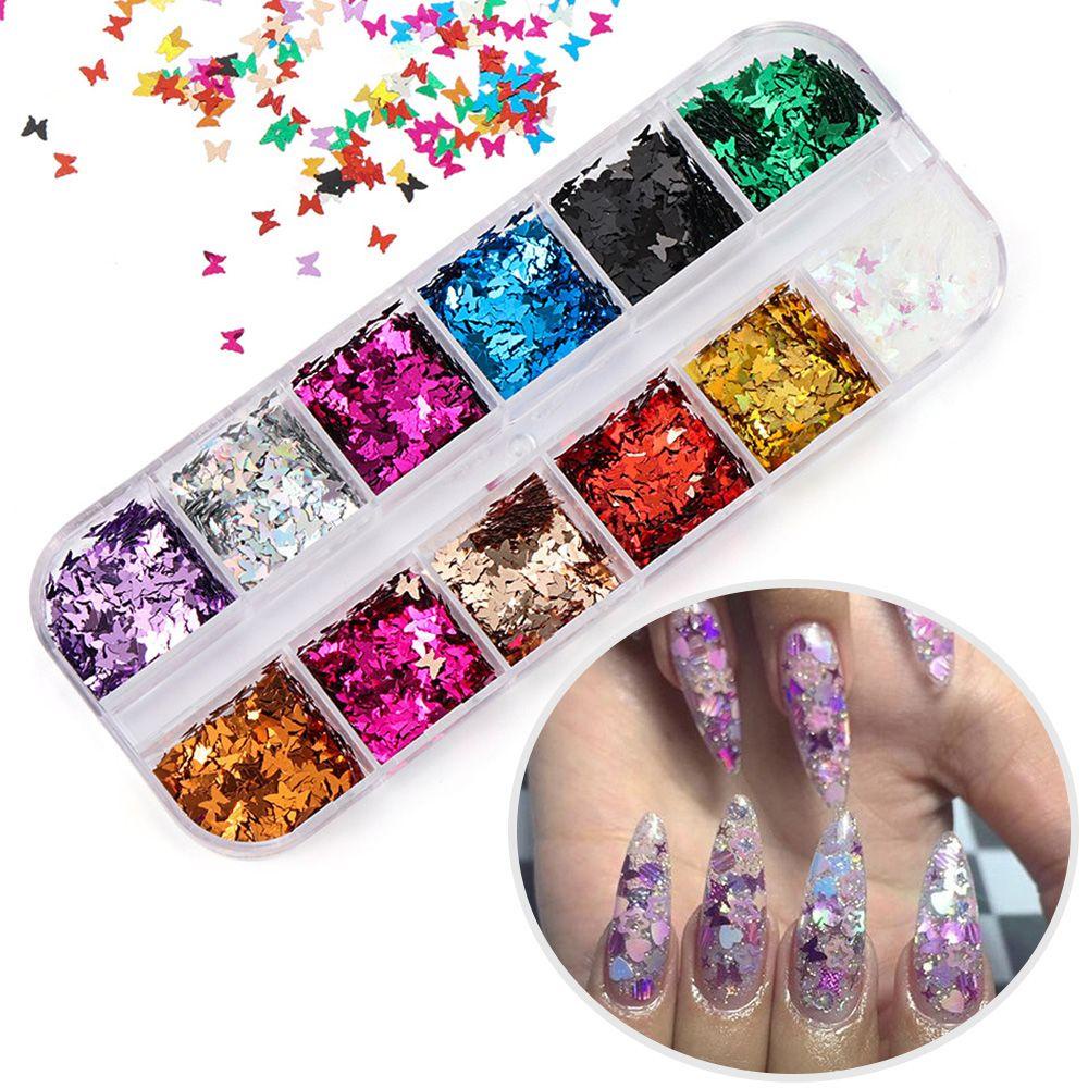 Phụ Kiện Trang Trí Móng Tay Màu Dạ Quang Lấp Lánh Thời Trang