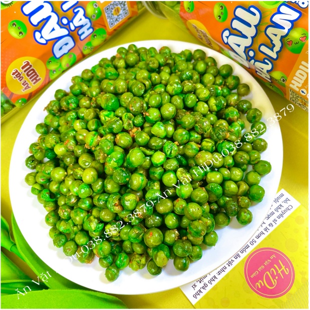 Đậu hà lan tỏi ớt rang muối sấy giòn tẩm vị HiDu 450gr