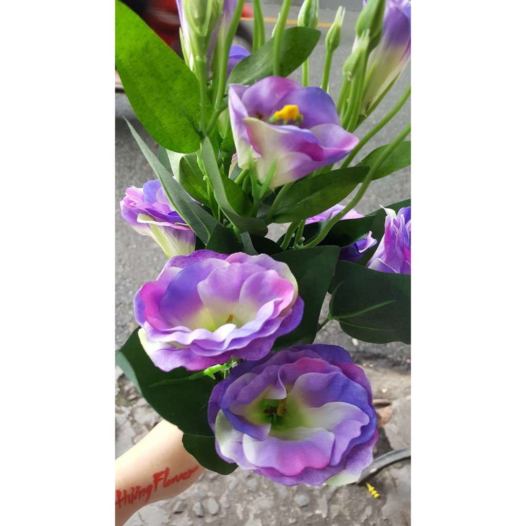 1 bụi Hoa cát tường giả 12 nhánh - Hoa giả - Hương Flower