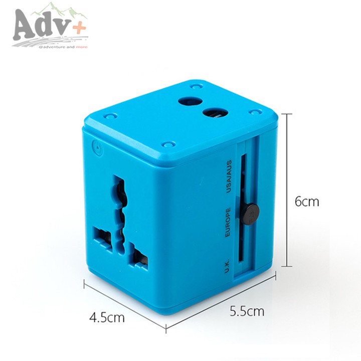 Cục sạc ổ cắm điện đa năng du lịch quốc tế tích hợp 2 cổng sạc USB - MUÔN PHƯƠNG SHOP