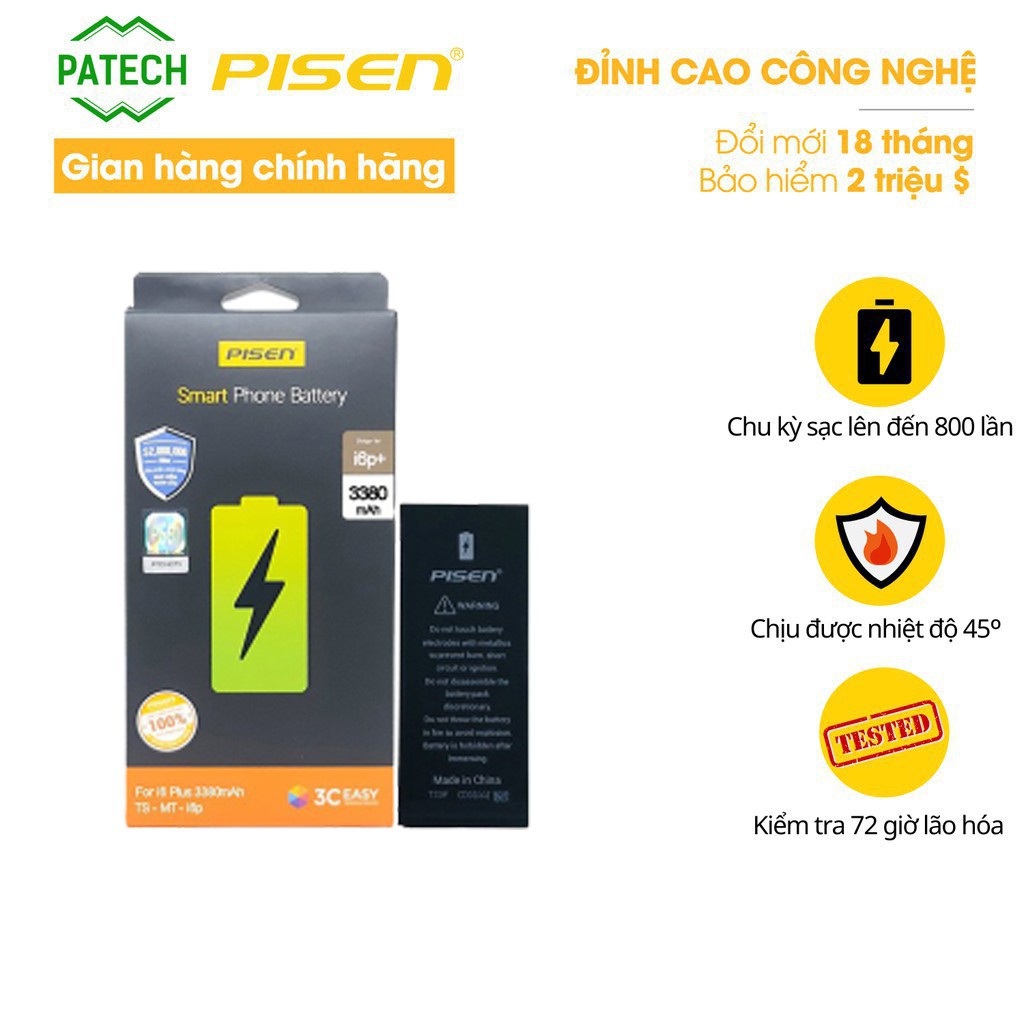 Pin IPhone 6plus pisen dung lượng cao - Hàng chĩnh hãng