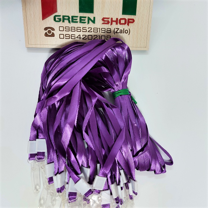 10 dây đeo thẻ móc nhựa màu Đỏ - Xanh Lá - Cam - Xanh Dương