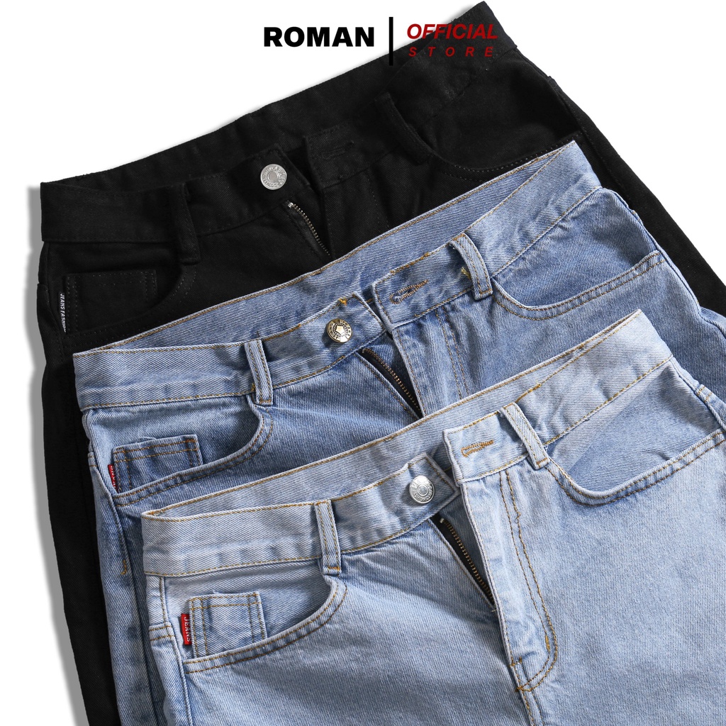 [Mã FATREND5 giảm đến 30k đơn 99k] Quần jean baggy nam ống rộng suông đứng chất bò cao cấp ROMAN QJ03 | BigBuy360 - bigbuy360.vn