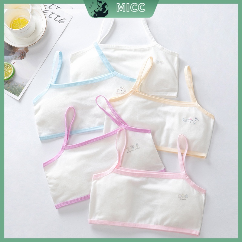 Áo Ngực Cotton Mềm Thoáng Khí In Họa Tiết Ngẫu Nhiên Cho Bé Gái 8-12 Tuổi