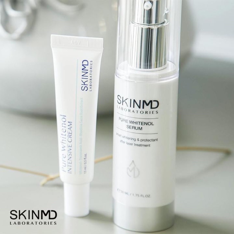 Bộ đôi serum và kem dưỡng Skin MD pure Whitenol intensive cream